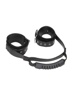 Ouch! B&W Bonded Leather Hand Cuffs Blk