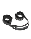 Ouch! B&W Bonded Leather Hand Cuffs Blk