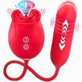 Sex Toys Dildo Rose Vibrator - Upgraded Rose Sex Toy for Women with 9 Sucking & 9 Thrusting Vibrating Dildos G Spot Vibrators fo
