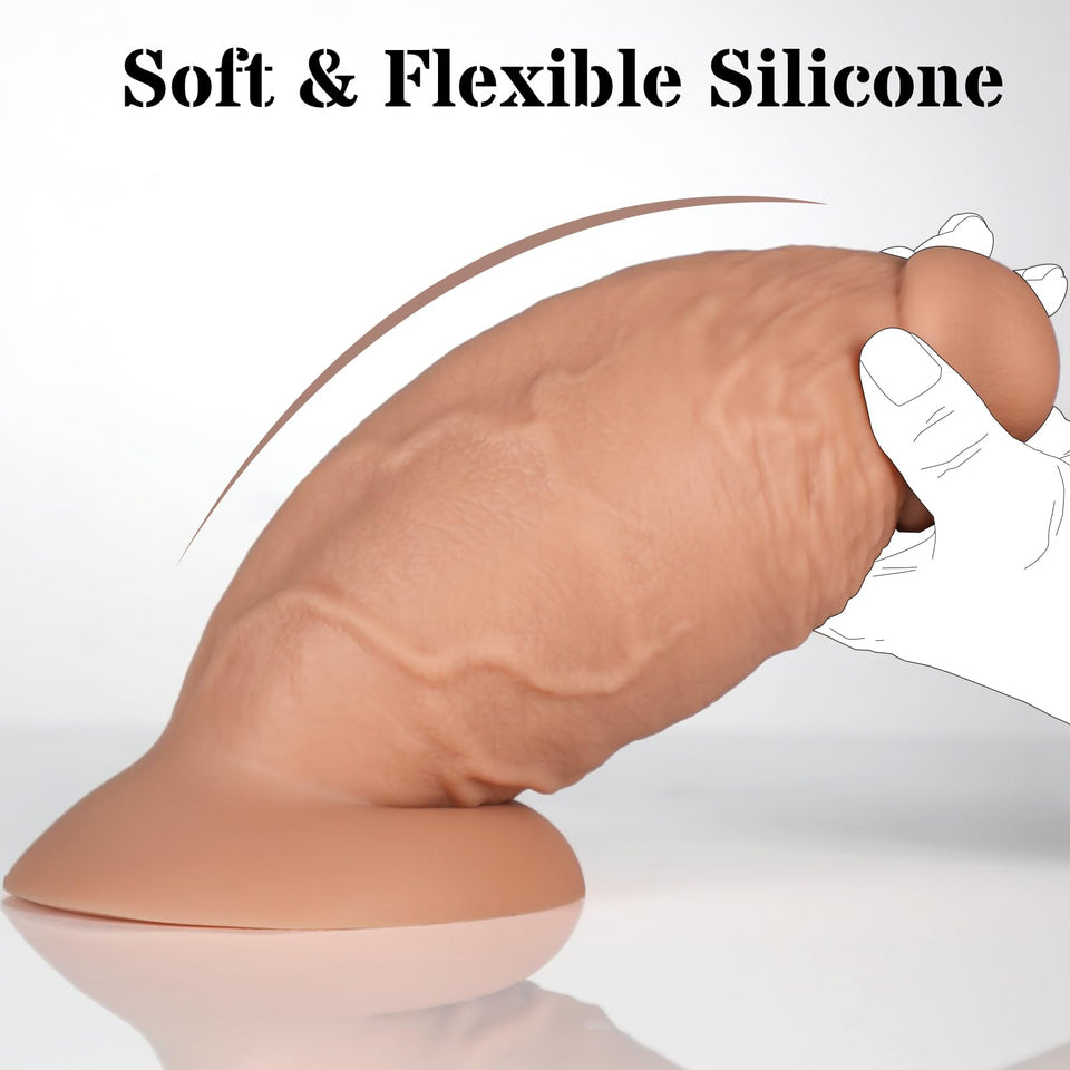 3.8 ' ' Diameter Huge Thick Anal Dildo, 7.5 Inch Huge Silicone Girth Dildo Butt Plugs with Strong Suction Cup & No Balls for Dee