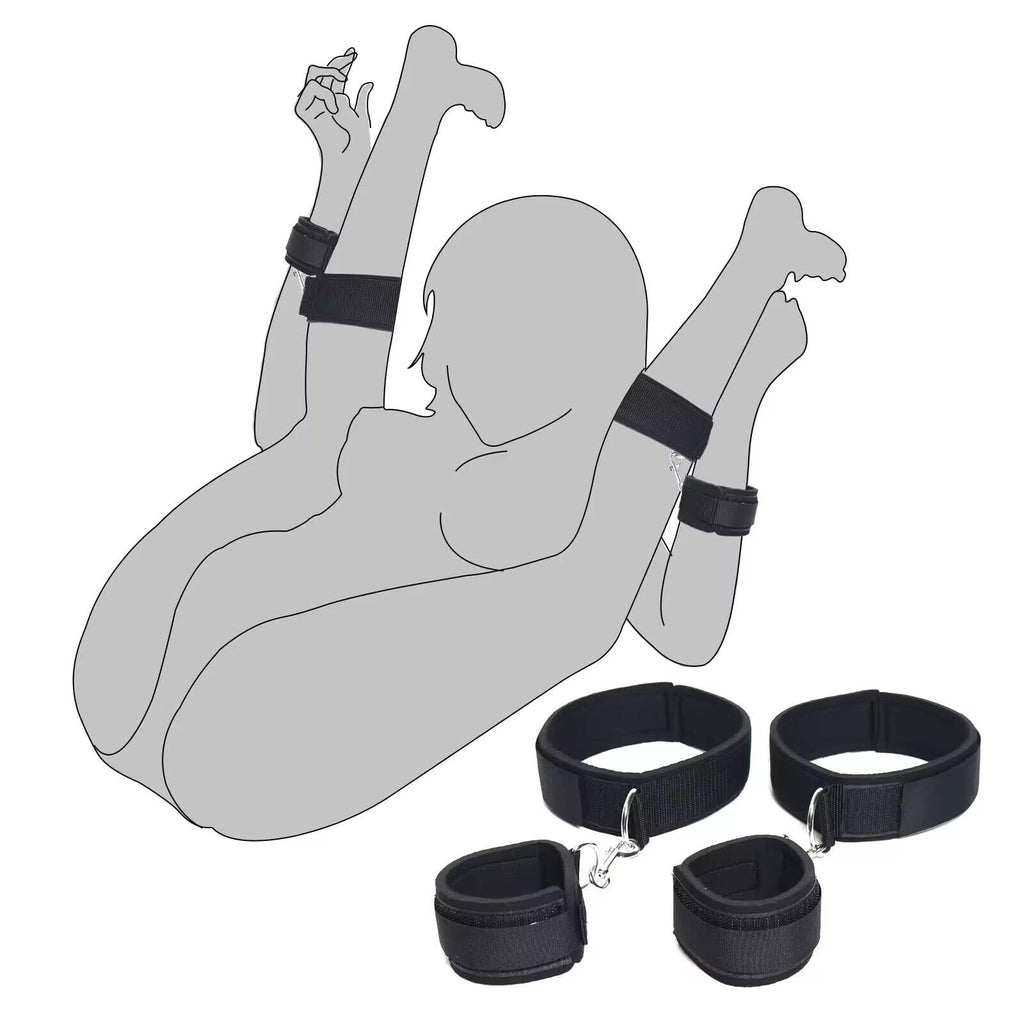 Sex Bondage Wrist & Thigh Cuffs BDSM Restraints Set, Sex Toys for Women with Adjustable Leg Straps Handcuffs for Couple Beginner