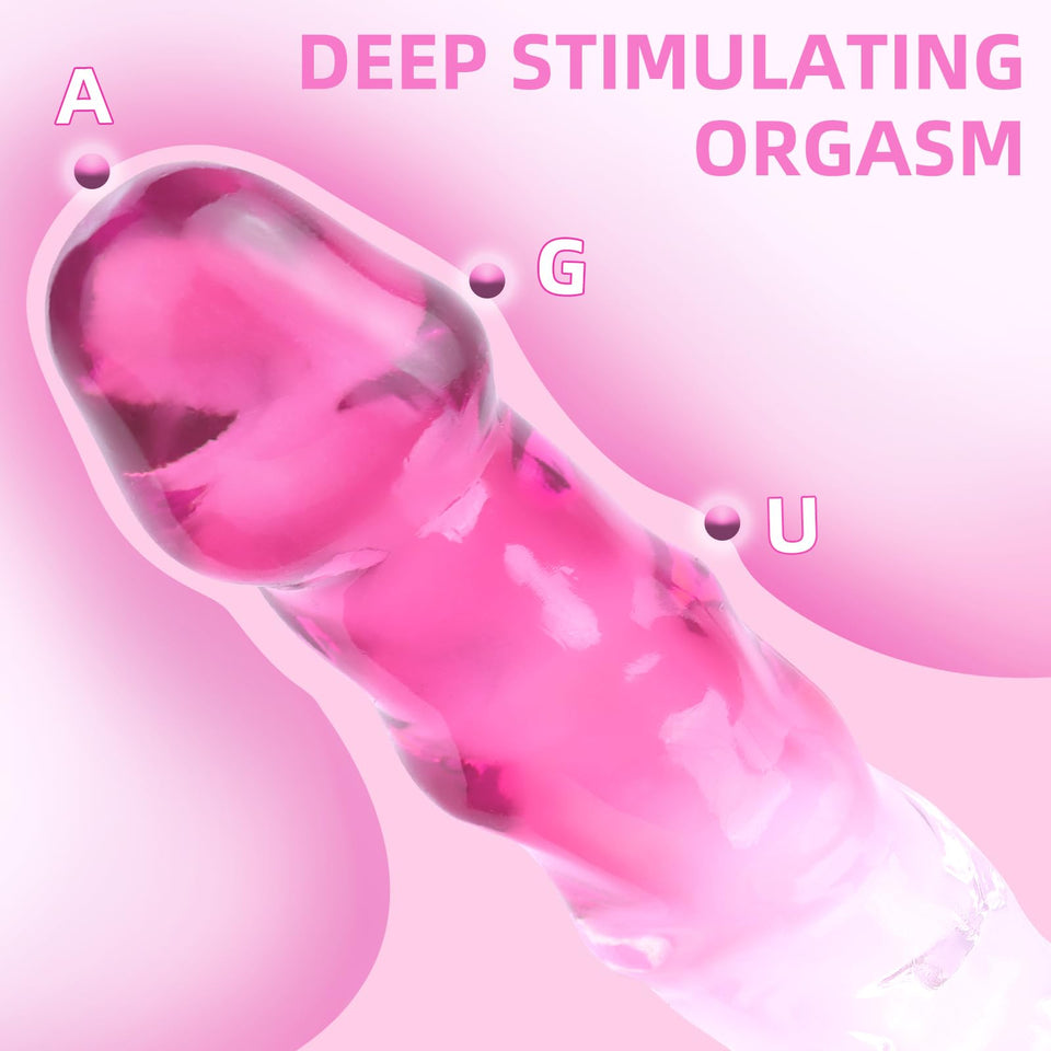 Sex Toy Realistic Pink Dildo for Women - TUFEEL G Spot Adult Toys, Gradient Clear Penis with Strong Suction Cup, Soft Lifelike D