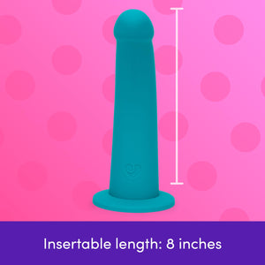 Lovehoney Curved Dildo - 8 Inch with Suction Cup - Flexible Anal Dildo for Men and Women - Harness Compatible Strap On - Smooth