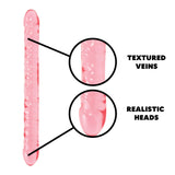 Doc Johnson Crystal Jellies - Double Dong -18 Inch - Double Sided Dildo - Pink