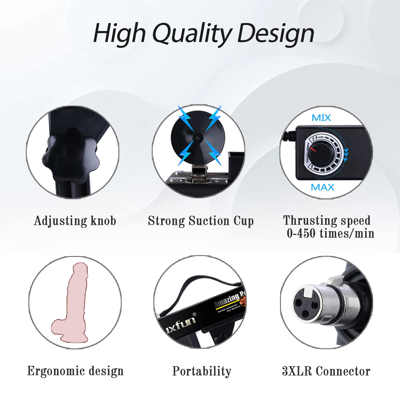 Auxfun Sex Machine Device For Women Auto Thruting Love Machne Dildo Hismith 3.5''Suction Cup Adapter With 3 Xlr Connector Attahcments Hands-Free Machine Lifelike Dildo