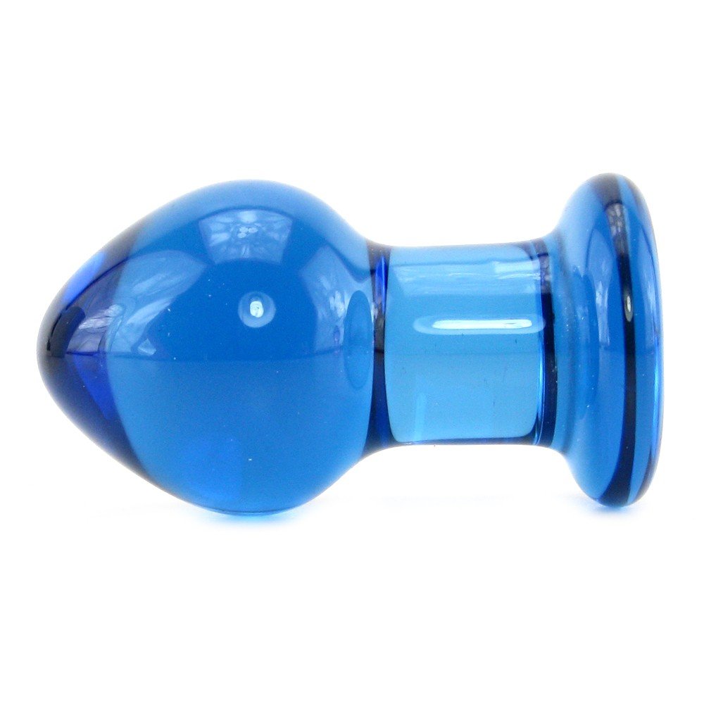 Ns Novelties Crystal Premium Glass Plug, Blue, Small
