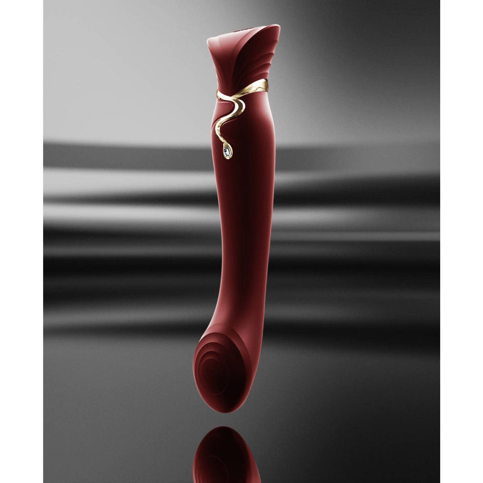 Zalo Queen Set G-Spot Pulsewave Vibrator With Suction Sleeve | Waterproof Sex Toy With 8 Vibration Modes 8 Pulse-Wave Modes | Usb Rechargeable Battery | 1-Year Warranty | Wine Red