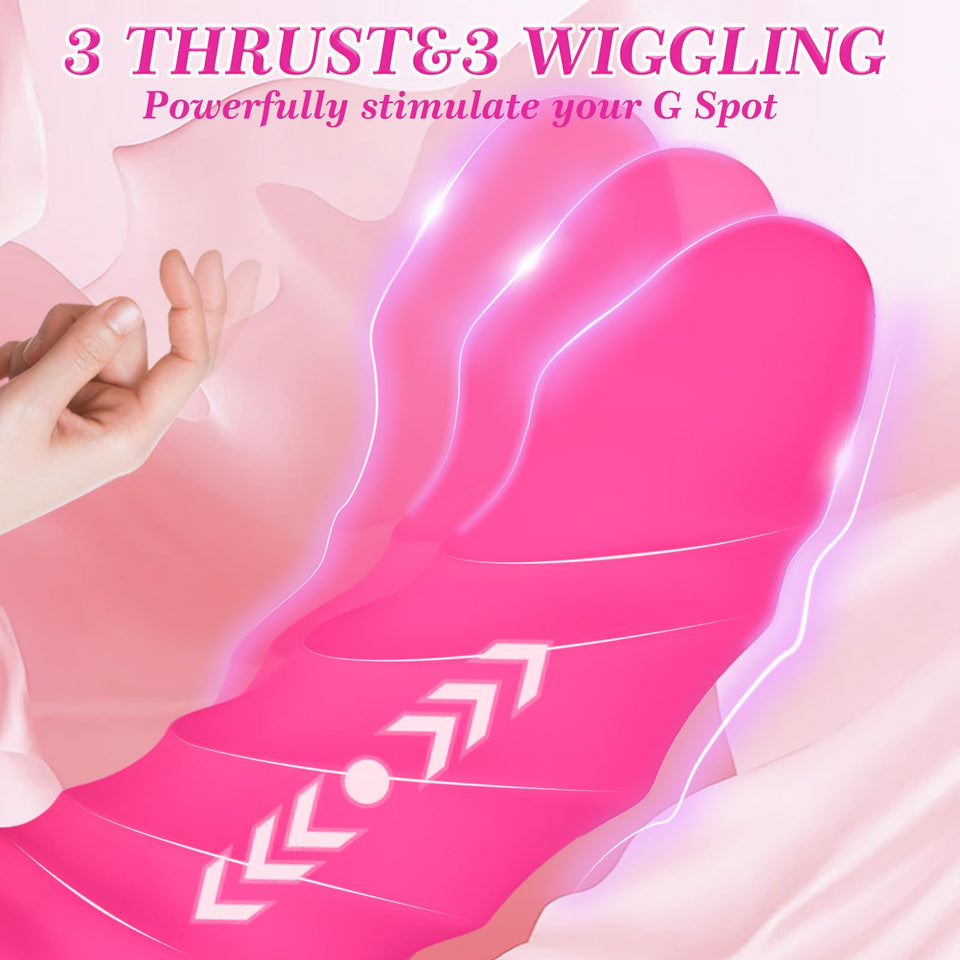 Thrusting Vibrator Sex Toy Rabbit Thrusting Dildo with 3 Thrusting 10 Vibration & 3 Wiggling Sex Novelties Vibrador Sexual Vibra