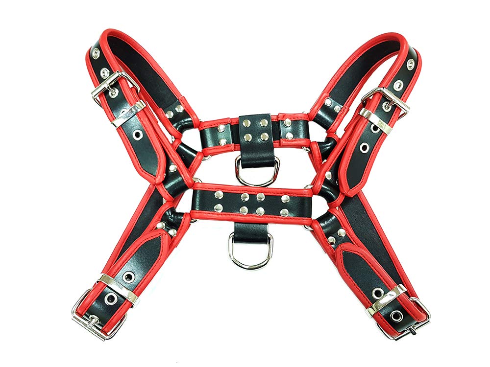 Rouge Garments OT Harness with 2 D Rings  BlackRed  L