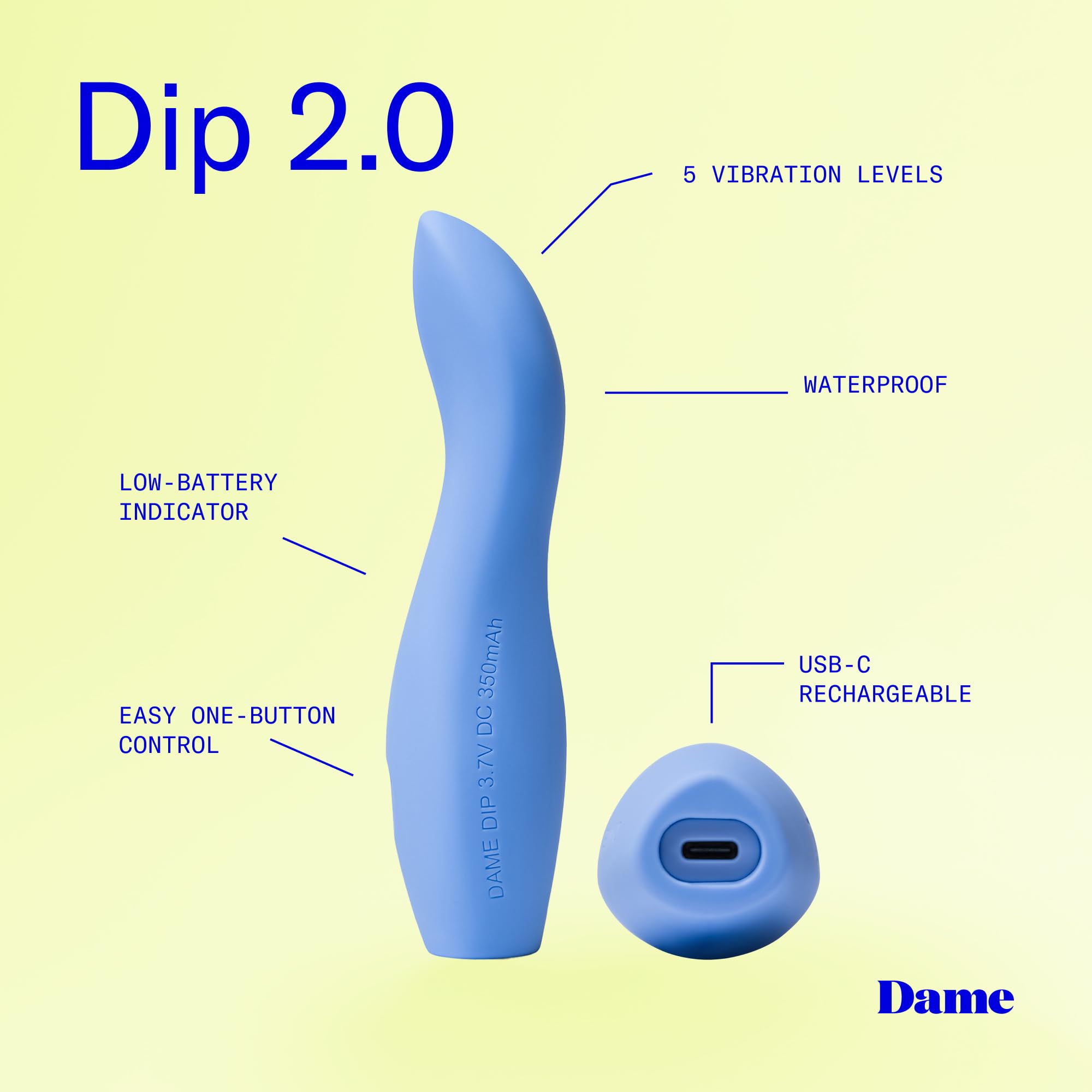 Dame Dip 2.0 Classic Vibrator Plum