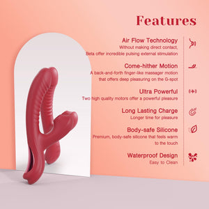 Tracys Dog Rabbit Sucking Vibrator - Adult Sex Toys for Clitoral G Spot Stimulation, 3 Suction & 10 Vibration & Come-Hither Mode