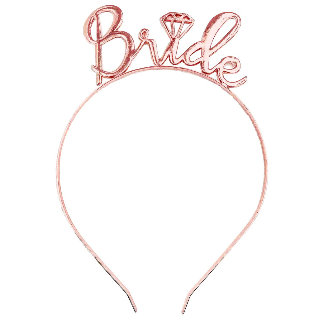 Propsicle Chrome Tiara Rose Gold Pack of 1 Bride to Be Crown for Bridal Shower Decoration Haldi Ceremony Gift Bachelorette Party