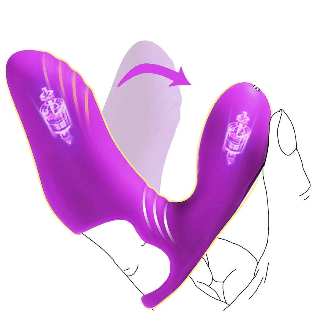 Dual Motors Finger Sex Toy with G spot Clitoris Vibrator, Couples Women Adult Sex Toys, Vibrating Mini G spot Clitoral Nipple Co