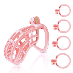 Male Chastity Device Cock Cage - UTIMI Large Plastic Chastity Cage for Man Penis Exercise 3D Printed Pink Bondage Gear & Accesso