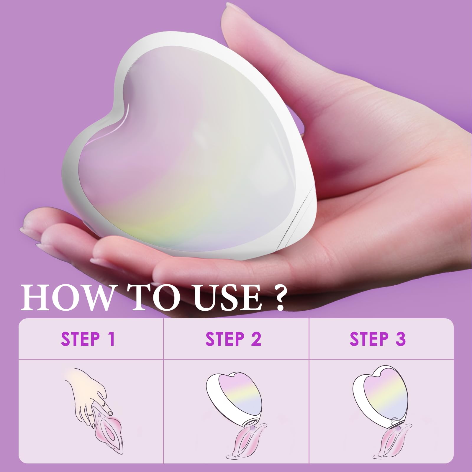 DIAMOND LOVER Sex Toy for Women - Heart Sucking Vibrator Clitoral Nipple Stimulator with 9 Modes, G spot Vibrator with Double Wa