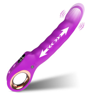 Sex Toys Thrusting Vibrator, G Spot Vibrator Clitoral Vibrators Hollow Handle with Powerful 7 Thrusting & 7 Vibrating Modes, Ana