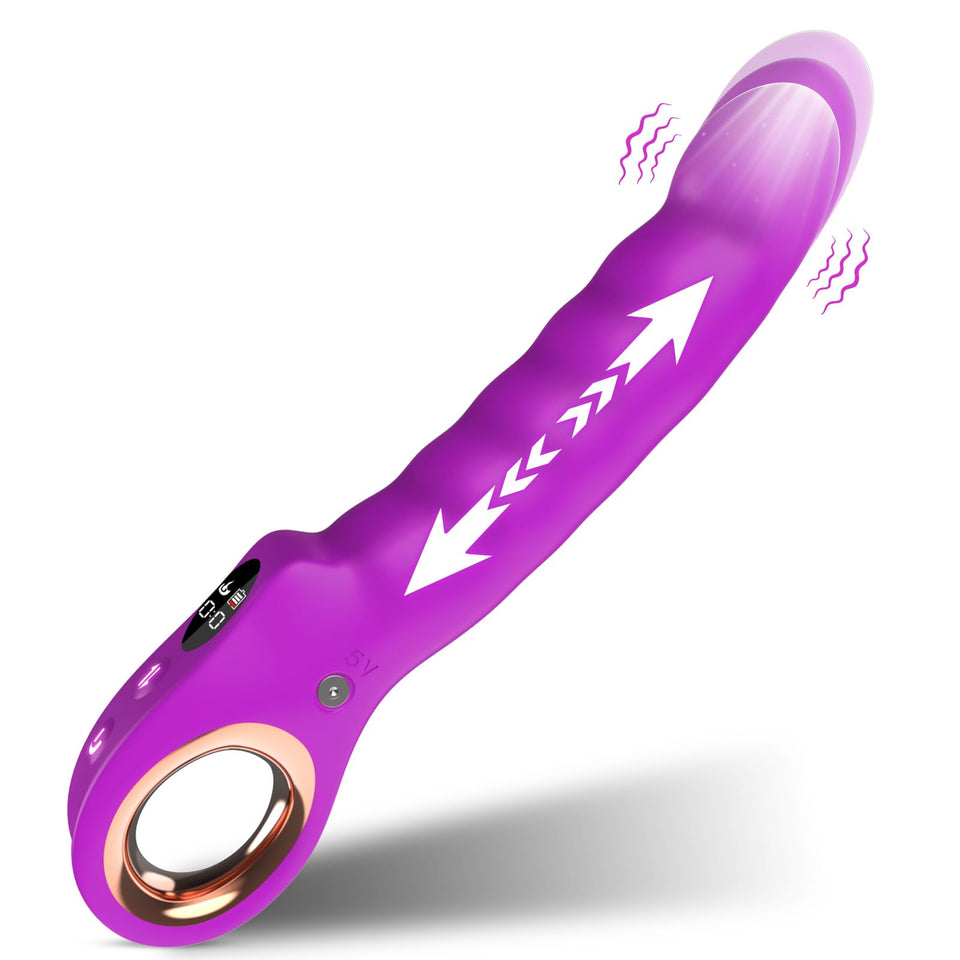 Sex Toys Thrusting Vibrator, G Spot Vibrator Clitoral Vibrators Hollow Handle with Powerful 7 Thrusting & 7 Vibrating Modes, Ana