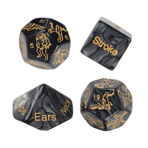 Sex Dice for Adult Couples Date Ideas Sex Games, 4pcs Couple Sex Toys-Black
