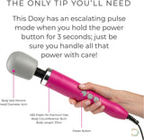 Doxy Original Pink Wand Vibrator Deep Tissue Massager - Female Vibrator Wand Massager - Body-Safe Plug In Personal Wand Massager