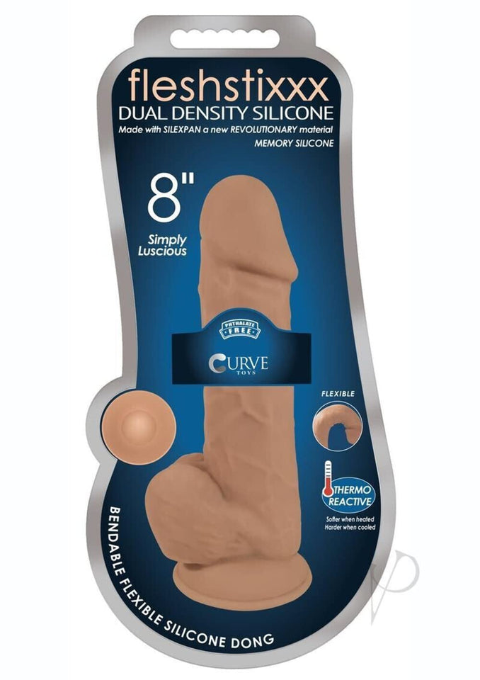 Curve Novelties Fleshstixxx 8In Silicone Dildo Wballs - Latte