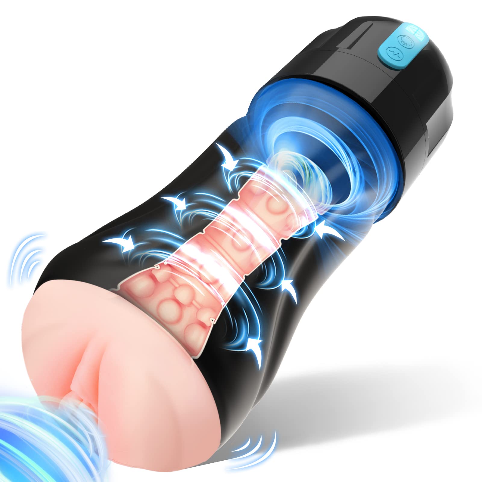 Male Adult Sex Toys for Men, Movakativ Sucking Male Masturbator Penis Pump with 10 Vibration & 5 Suction, Super Soft TPE Channel
