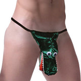 Mens Novelty Underwear Alligator Amphibian Pouch Thong, One Size, Green