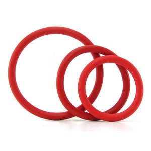 Spartacus Nitrile Cock Ring Set, Red