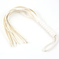 LoveSex S&m Faux Leather 17'' Rope Short Cat Tails Flogger Whip Sex Role Play Kit Adult Alternative Handle Toys White