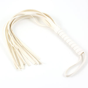 LoveSex S&m Faux Leather 17'' Rope Short Cat Tails Flogger Whip Sex Role Play Kit Adult Alternative Handle Toys White