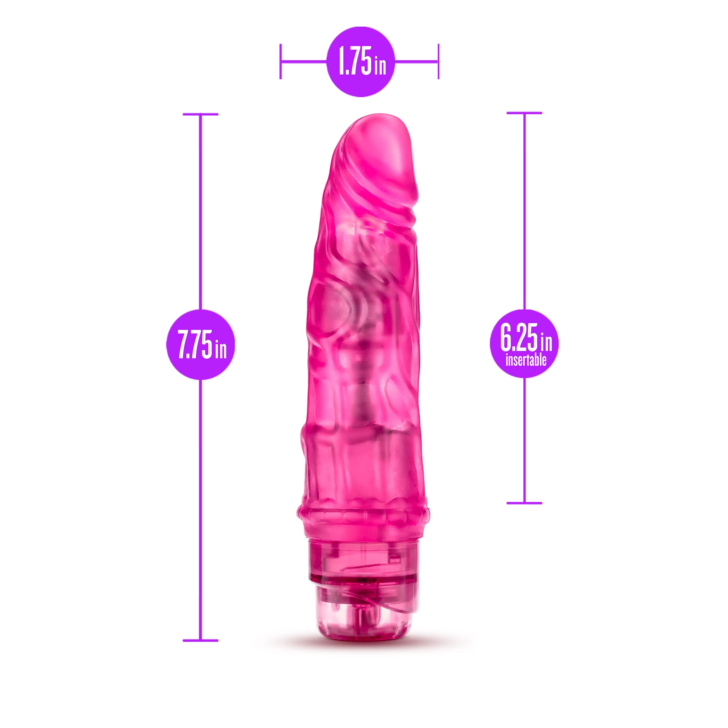Blush B Yours Vibe 3 - Feels Real Realistic 7.75 Inch Vibrating Dildo - 1.75 In Width - Ipx7 Waterproof - Soft Body Safe Materia