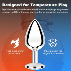 Anal Plug Beginner Set - 4 PCS Jewel Butt Plugs Sex Toy Anal Training Kit- G Spot Anal Sex Adult Toy for Beginner Adult Unisex W