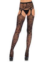 Floral Lace Stockings With Att