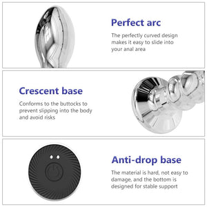 Anal Butt Plug Stainless Steel Anal Vibrators Prostate Massager 7 Speeds Vibrating Butt Plug Dildos Anal Sex Toy Adults 18(A)