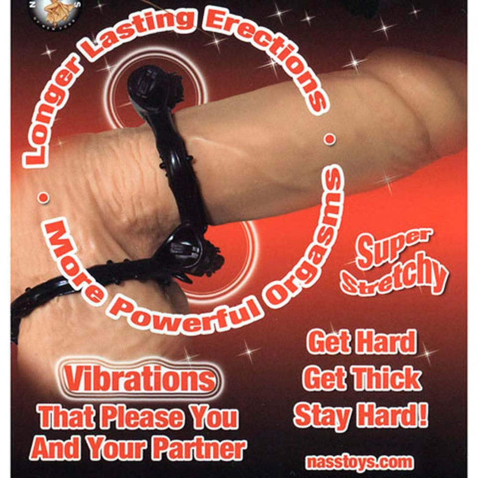 Double Power Cock & Balls Ring Black