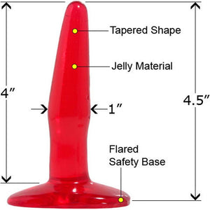Basix Rubber Works Butt Plug, Red, Mini