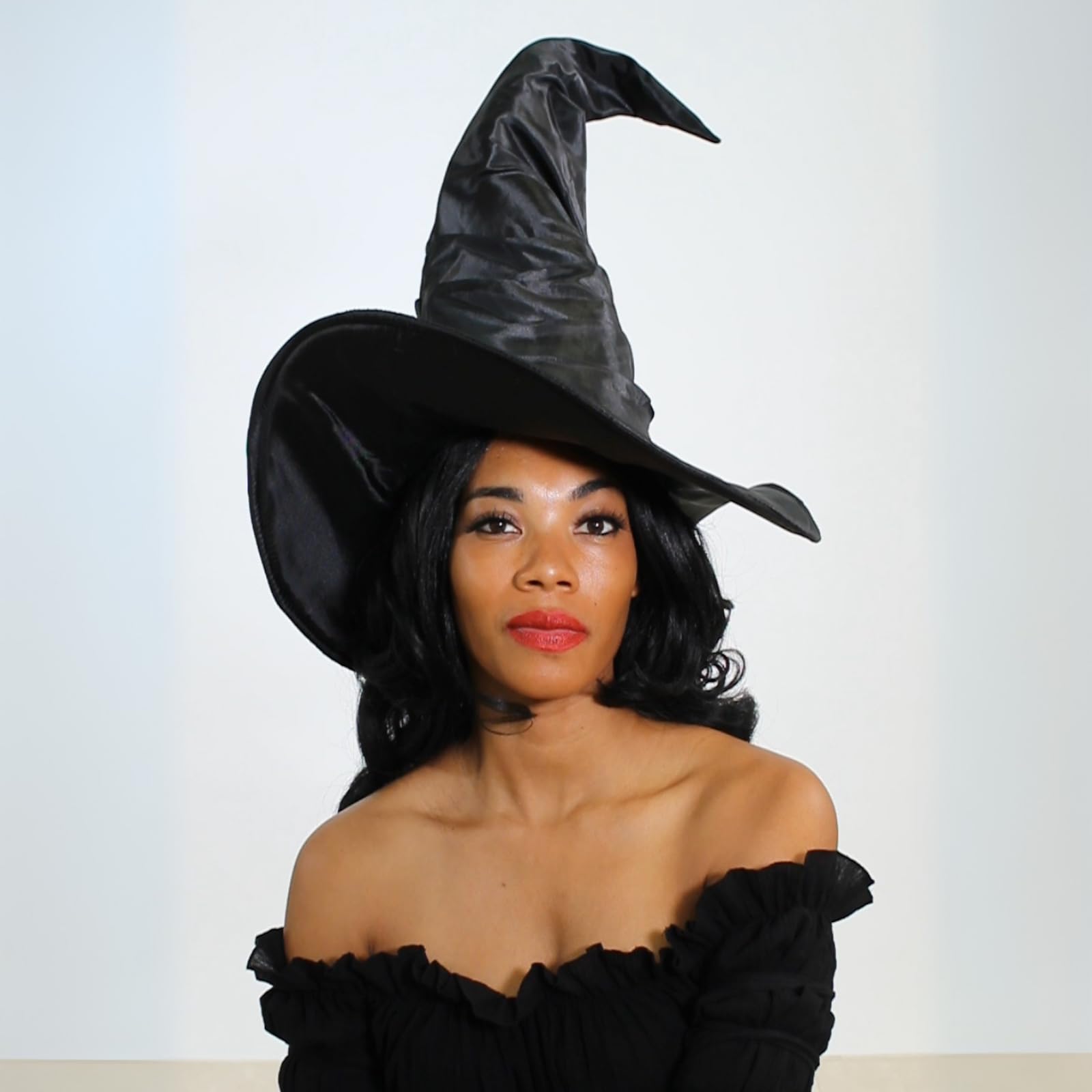 Large Ruched Witch Hat O/S Bla