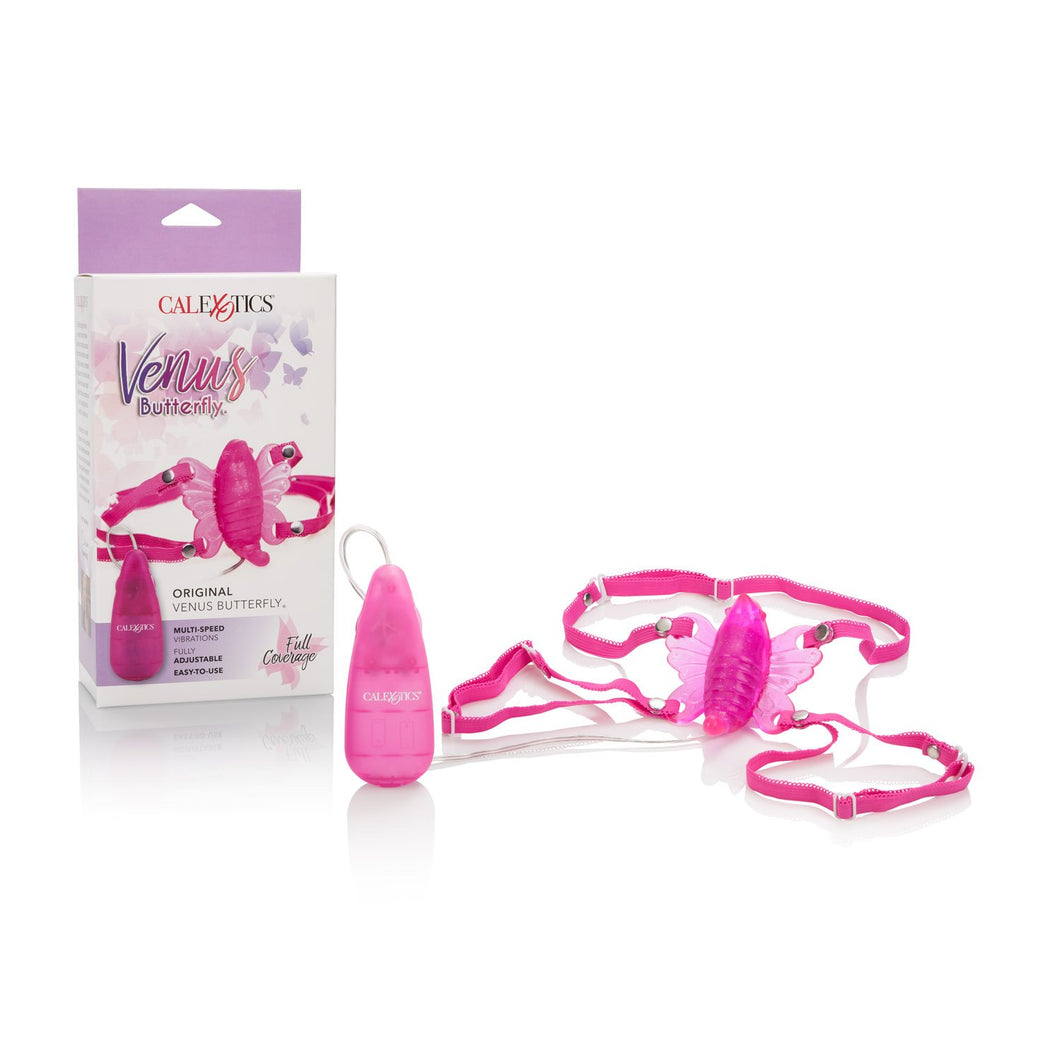 Calexotics Original Venus Butterfly Vibrator -Hands Free Strap On Personal Massager - Adult Fun Sex Toys For Couples - Pink