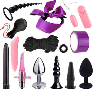 BDSM Restraints Sex Toys 28 Pcs Bondage Restraints Kits Fetish Bed Restraints Set for Beginners SM Adult Games Cuffs Gag Blindfo