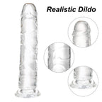 Transparent Dildo 7.7 inch,Strong Suction Cup - Crystal Clear G-Spot Realistic Toys, Soft and Flexible Adult Sex Toy