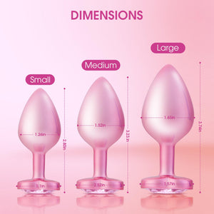 Anal Butt Plug Sex Toys - UTIMI Anus Plug with Crystal Diamond Base Adult Anal Trainer Kit Anal Bead for Women Men and Beginners