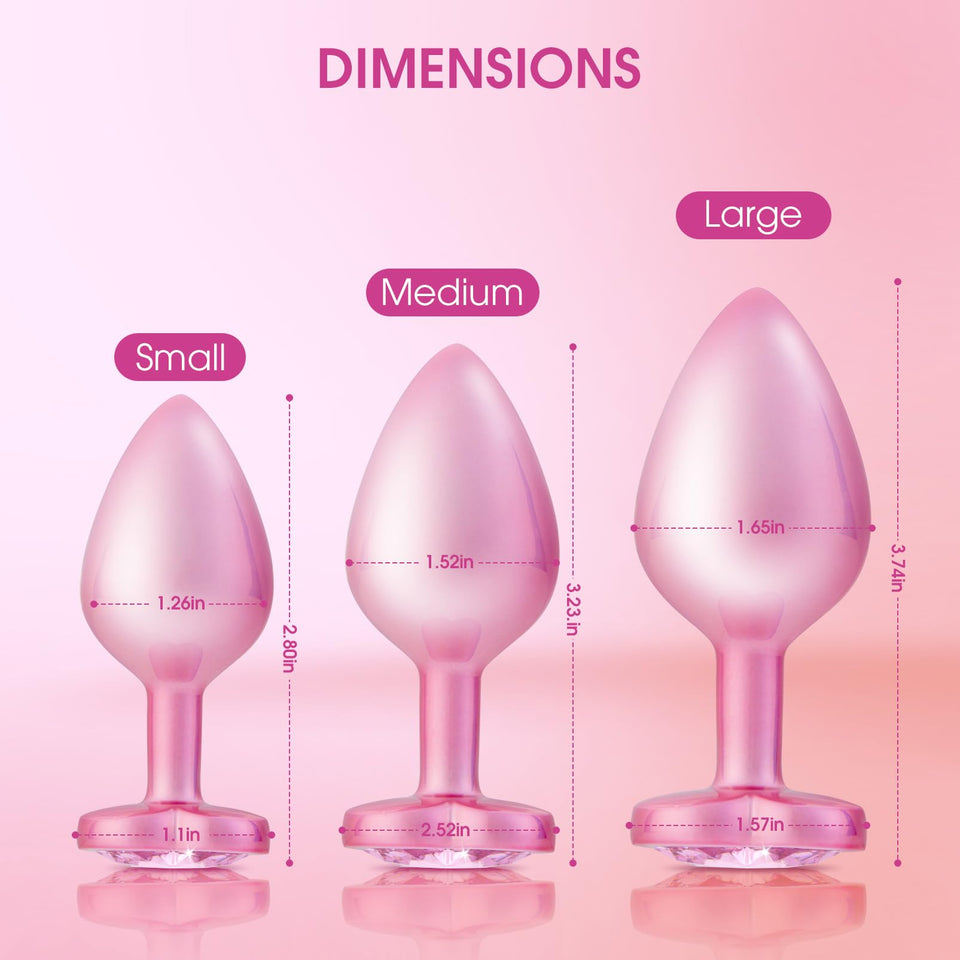 Anal Butt Plug Sex Toys - UTIMI Anus Plug with Crystal Diamond Base Adult Anal Trainer Kit Anal Bead for Women Men and Beginners