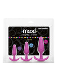 Doc Johnson Mood - Naughty 1 Trainer Set - Small, Medium, Large - Silicone Butt Plugs With Tapered Base For Comfort Between The Cheeks - Pink