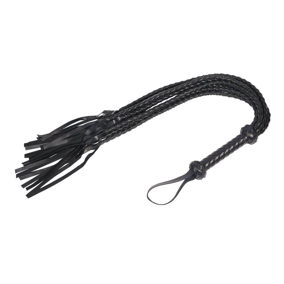 VENESUN Bondage Spanking Flogger, 31.5inch Faux Leather Whips for Adult BDSM Play, Black