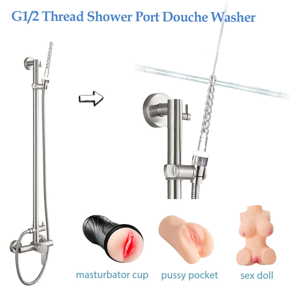 Sex Toy Cleaner Care Kits for Sex Doll Cleaning Male Masturbators, 7 Pcs Pocket Pussy Cleaner Adult Male Toy Reusable Drying Rod