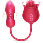 Sex Toys Rose Vibrator Dildo - MOOLIGIRL 4IN1 Adult Toys for Women with 9 Tongue Licking & Thrusting Dildos G Spot Vibrators, An