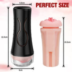 Mens Sex Toys Male Masturbator, Vibrating Masturbator Squeezable Pocket Pussy for Men with 7.5 '' Depth Lifelike Textured Vagina