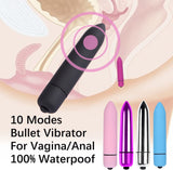 Powerful Bullet Vibrator with 10 Modes, Portable Mini Pocket Vagina Stimulator, Waterproof Super-Strong Adult Sex Toys for Women