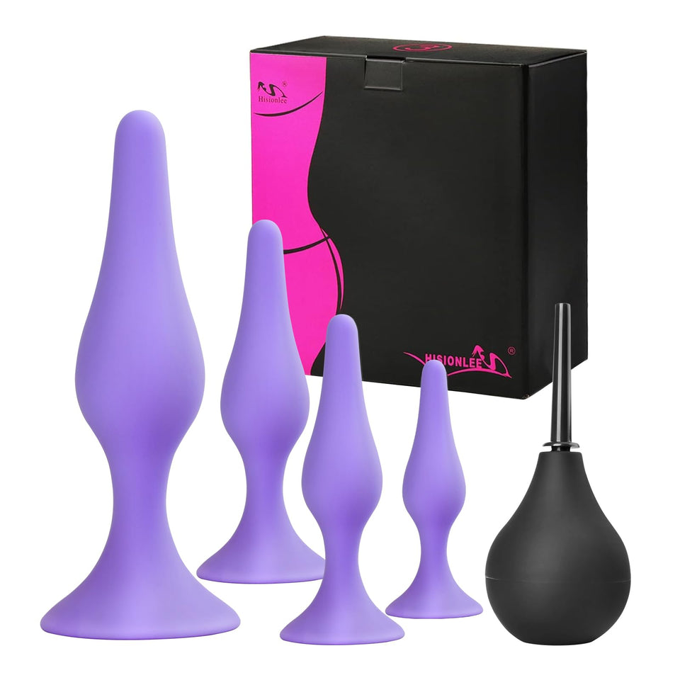 Anal Plug Sex Toys,HISIONLEE 5PCS Sex Anal Toys Silicone Butt Plug Training Kit for Adult Sex Toys & Games Women Male and Beginn