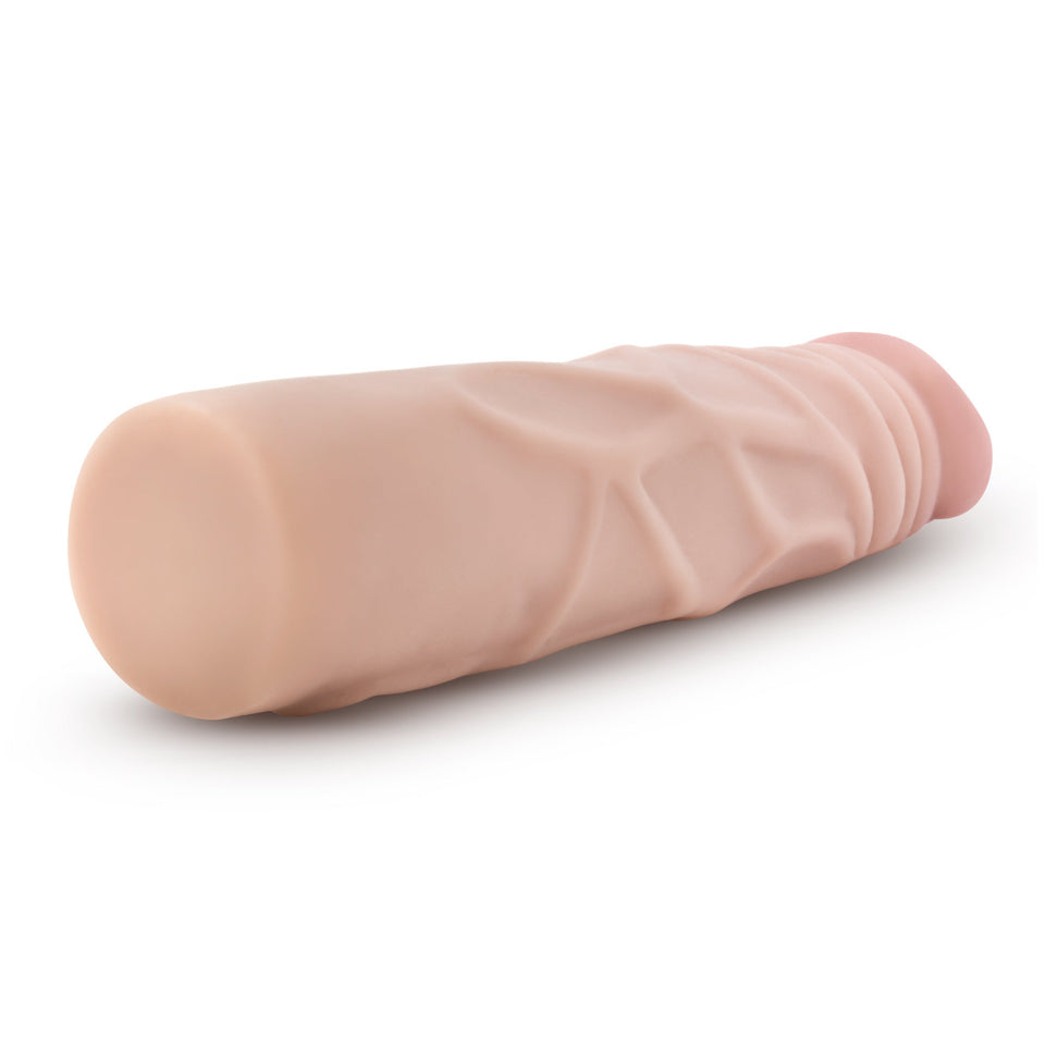 7.5 Inch Soft Realistic Feel Dildo - Flexible Posable Sex Toy - Slim Beginners Dildo - Beige