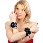 Spartacus Rubberline Locking Wrist Restraints, Black